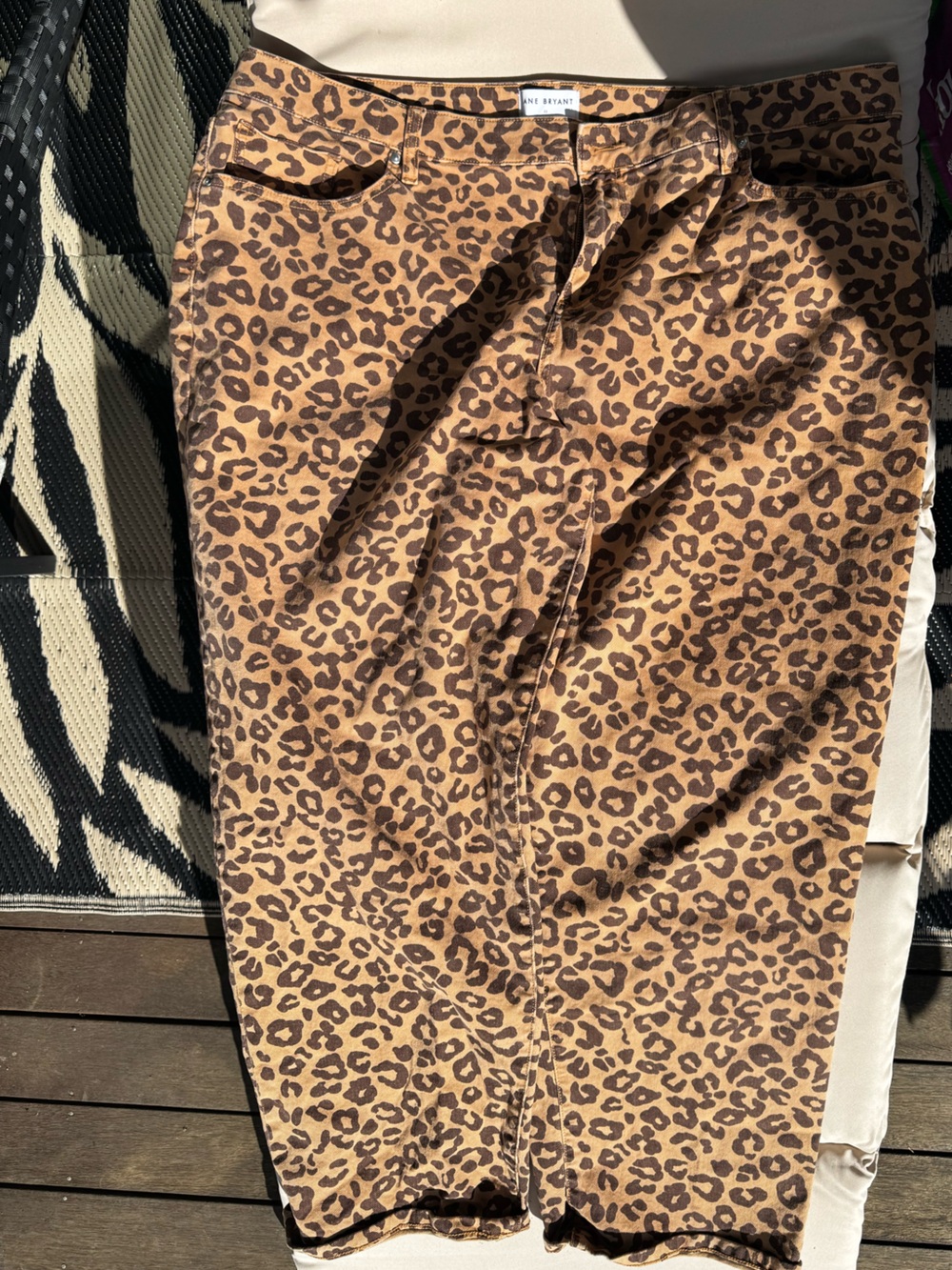Lane Bryant Leopard Mid-Rise Boyfriend Jeans